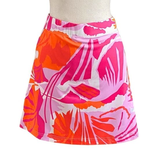 GRETCHEN SCOTT ORANGE PINK WHITE ABSTRACT SKORT - S - Picture 2 of 7